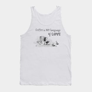 Love, Coffee with Sugar, and Insects Illustration Tank Top